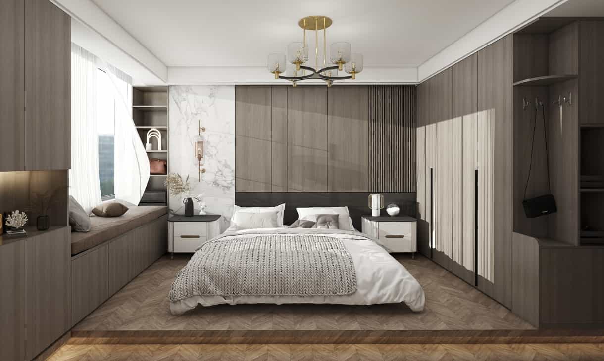 contemporary style design melamine wardrobe for sale-china custom home cabinetry maker-nexthome furnishing
