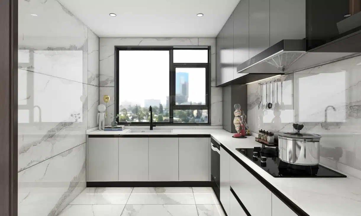high-end contemporary style design L-shape uv coating kitichen cabinet for sale-best china custom home cabinetry manufacturer-nexthome (3)