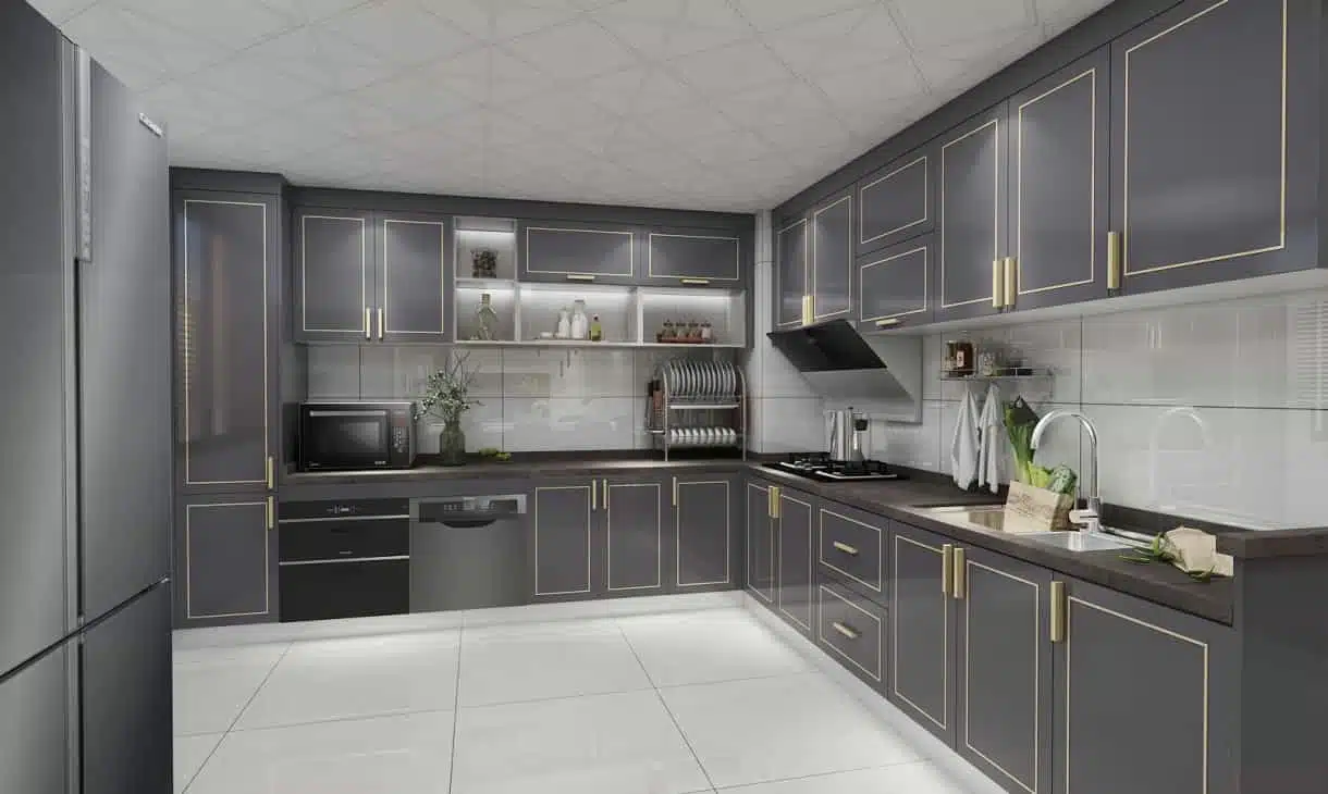 high-end contemporary style design hpl laminate l shape kitchen cabinet-china best custom home cabinetry maker-nexthome