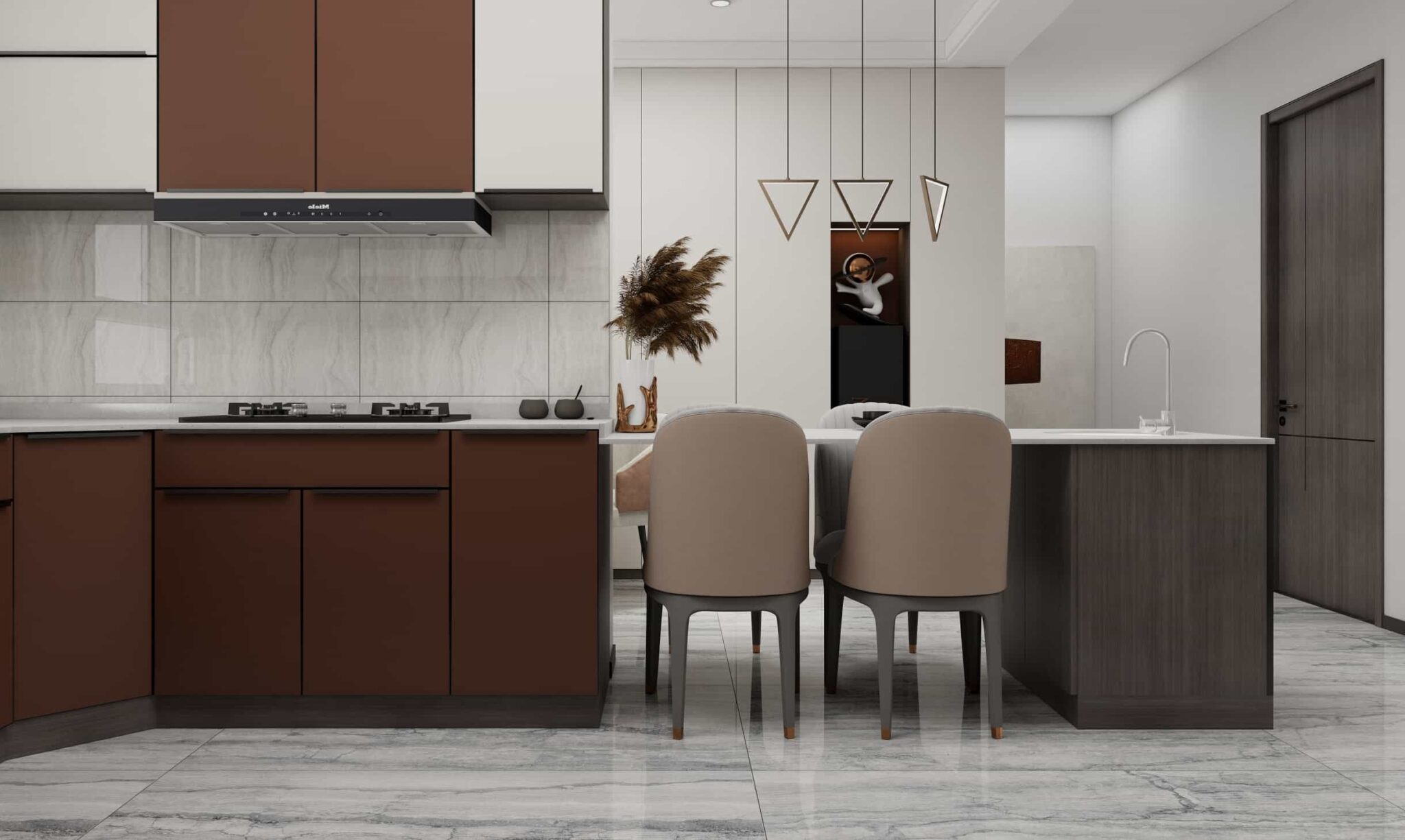 high-end contemporary style design uv coating l-shape kitchen cabinet-top china custom home cabinetry manufacturer-nexthome (4)