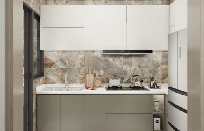 high-end contemporary style design white color L-shape uv coating kitchen cabinet-china best custom home cabinetry maker-nexthome (1)