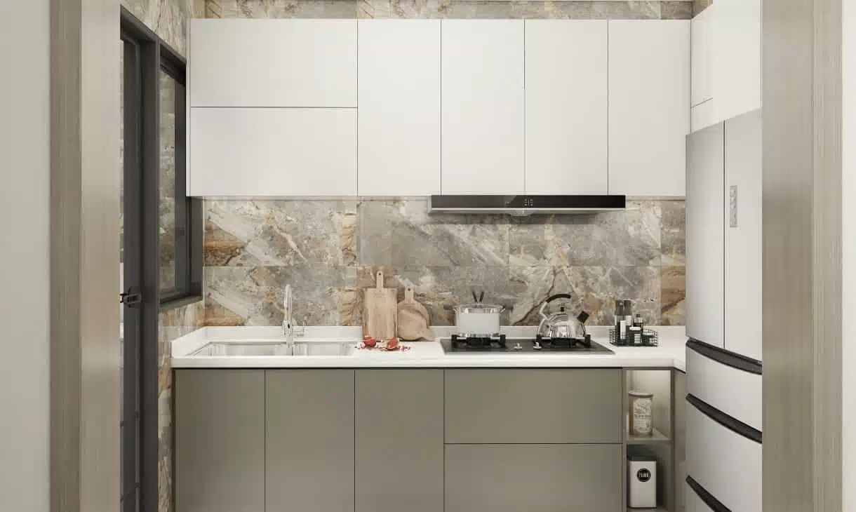 high-end contemporary style design white color L-shape uv coating kitchen cabinet-china best custom home cabinetry maker-nexthome (1)