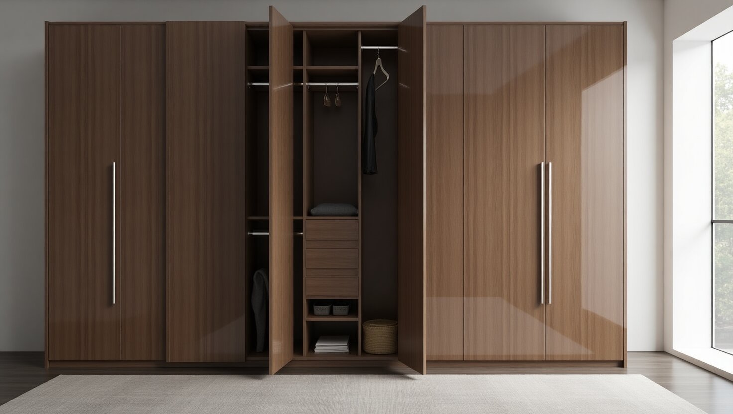 High-gloss panel wardrobe from China