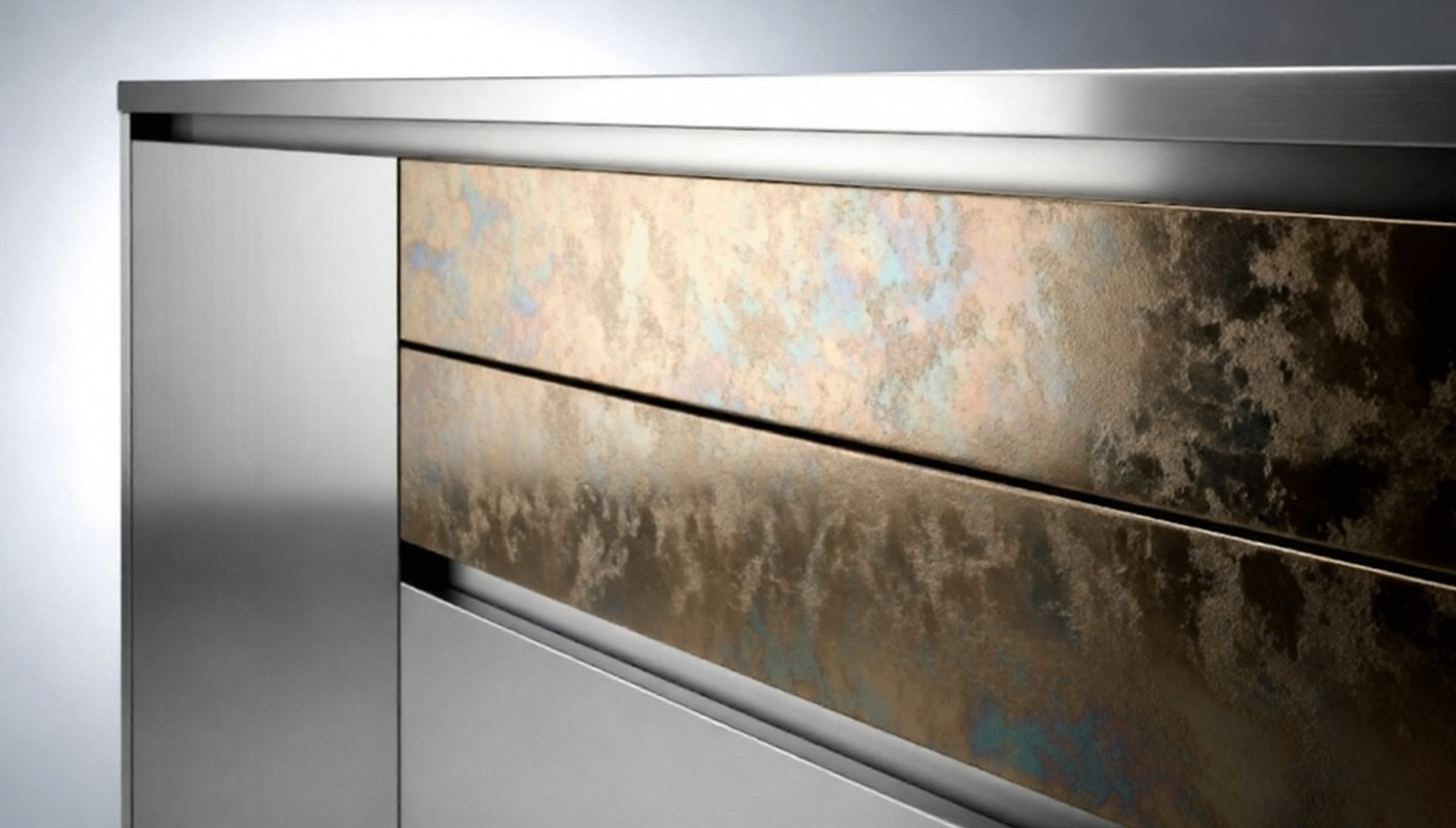 China custom kitchen cabinet of Metal & Special Finishes
