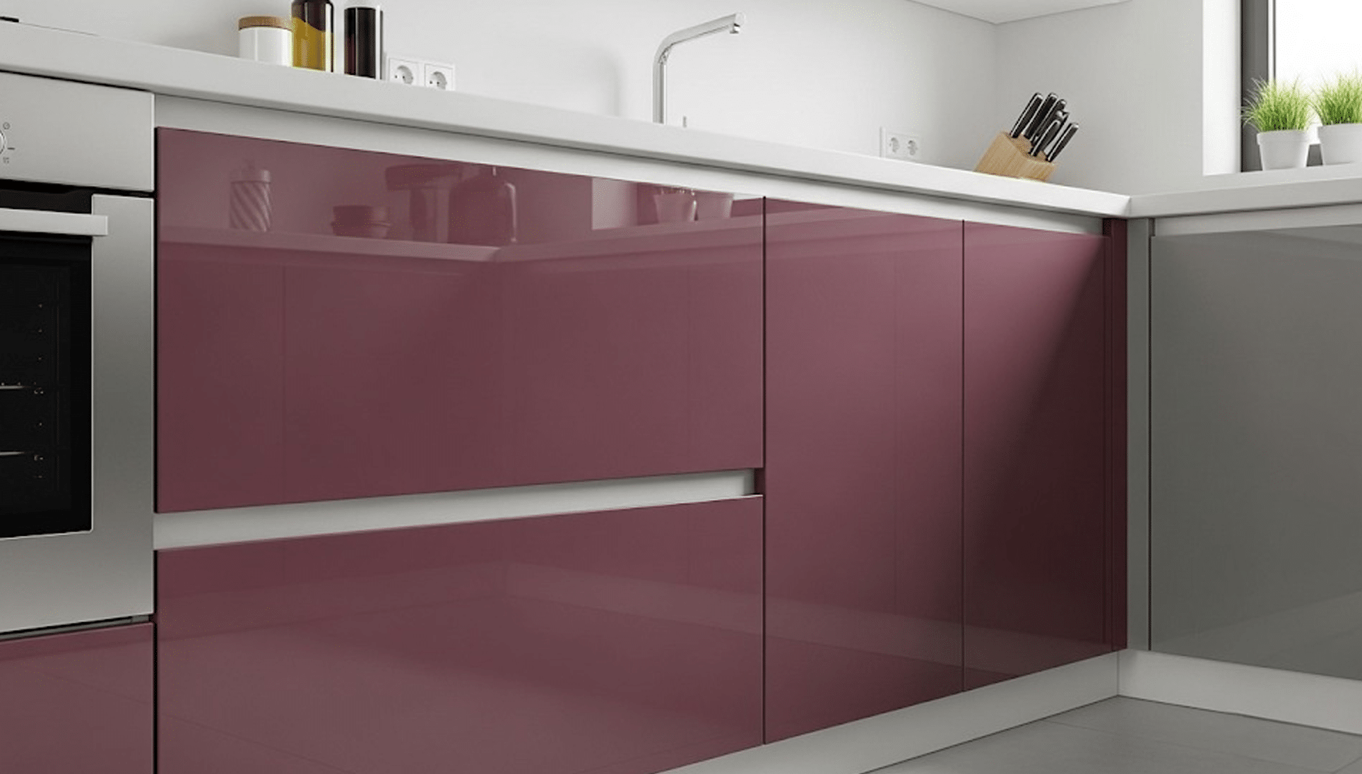 China custom kitchen cabinet of PET film Finishes