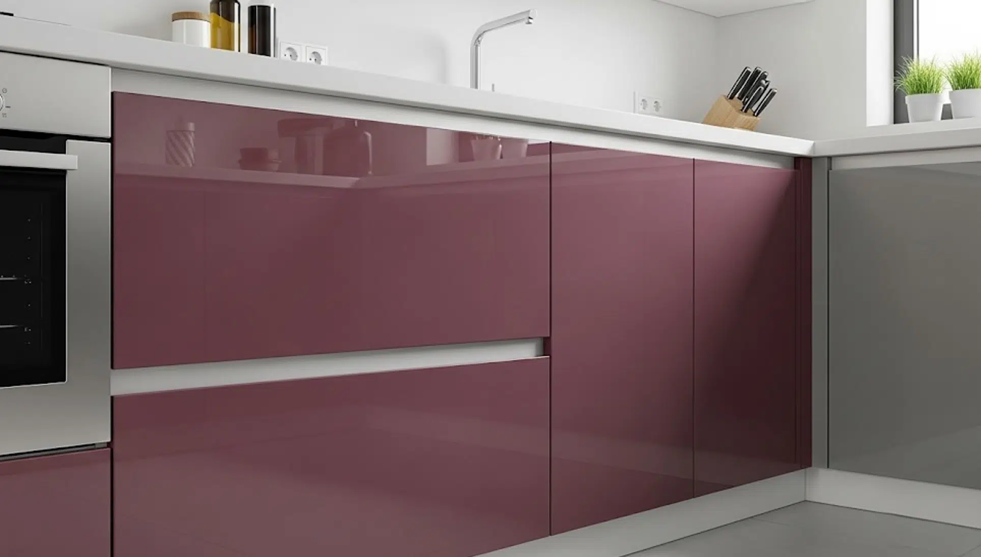 China custom kitchen cabinet of PET film Finishes