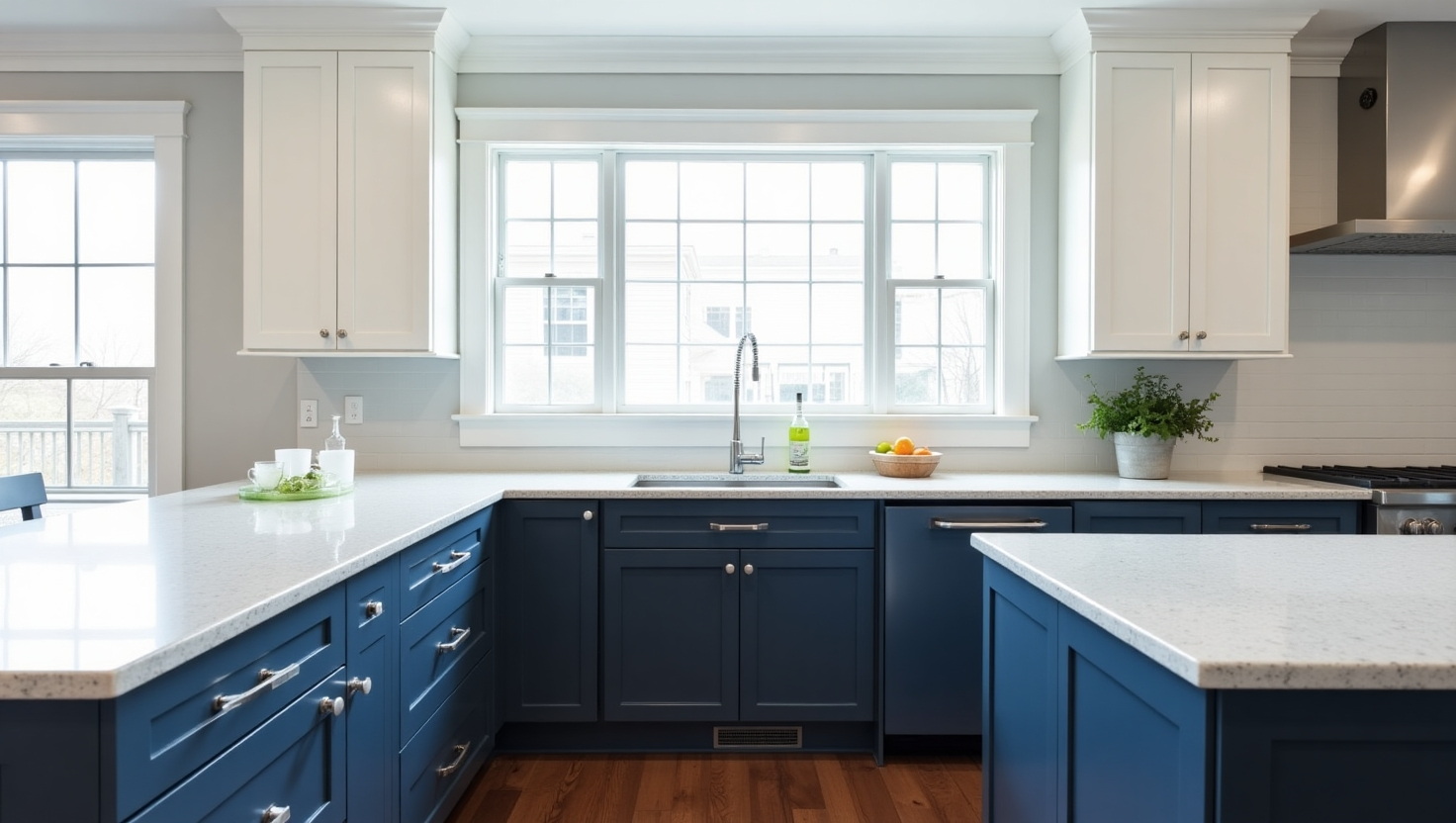 Color + Neutral kitchen cabinet China