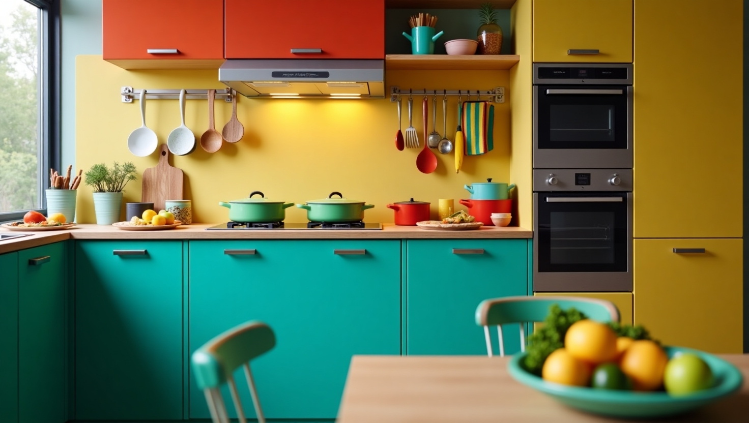High-saturation colors China custom kitchen cabinet